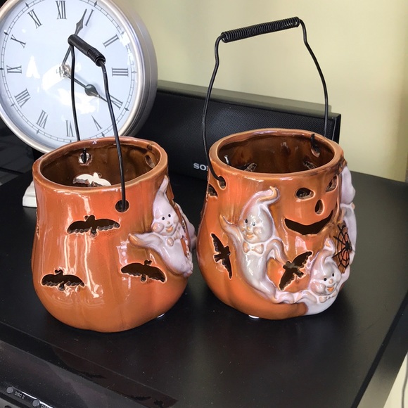 Set of 2 Lang Pumpkin Candle Holders - Picture 11 of 12